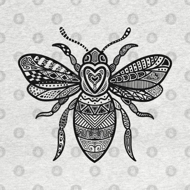 Dot Art Tattoo Style Bee For Bee lover and Beekeeper by Mewzeek_T